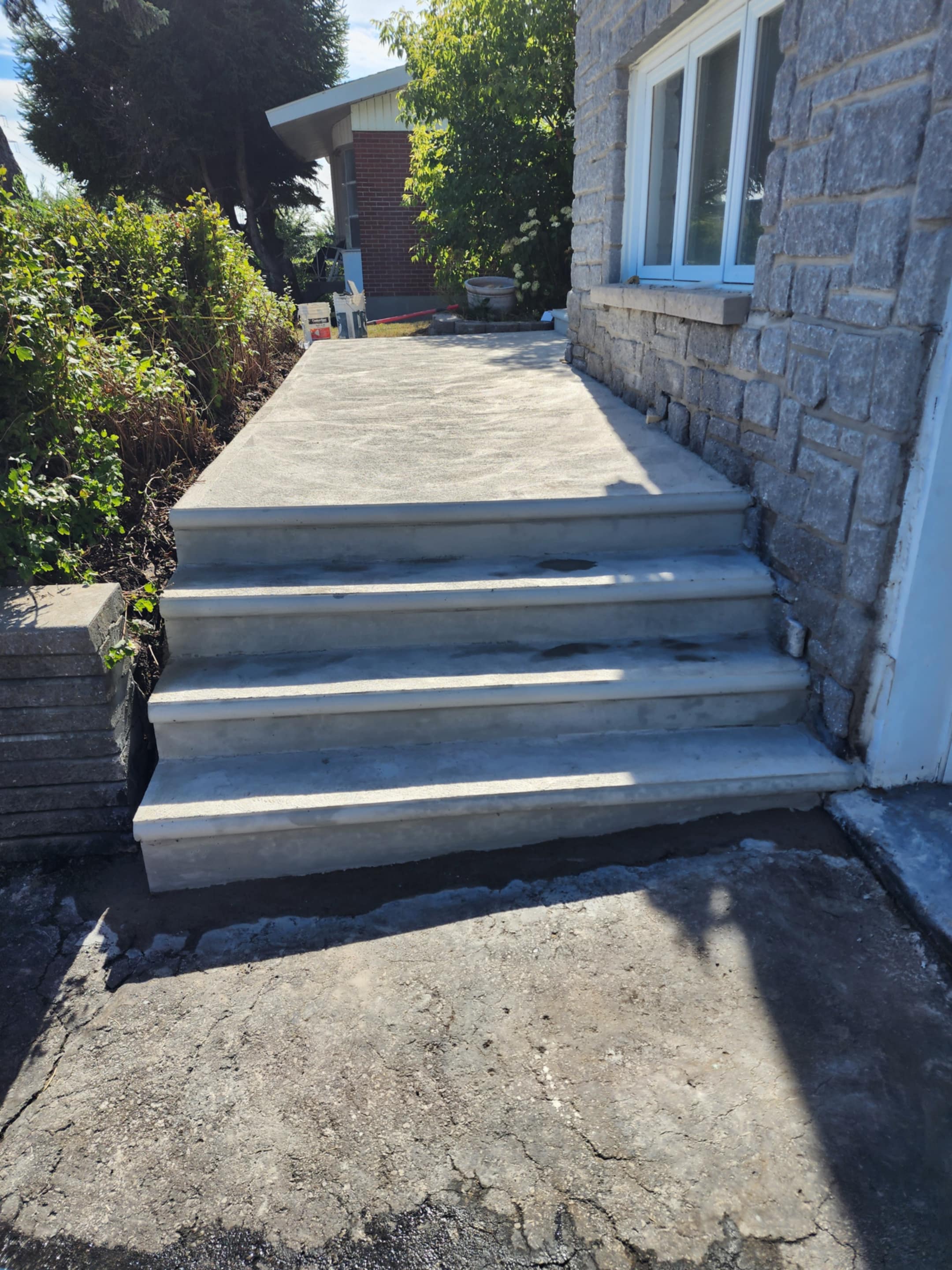 After concrete stairs and landing restoration